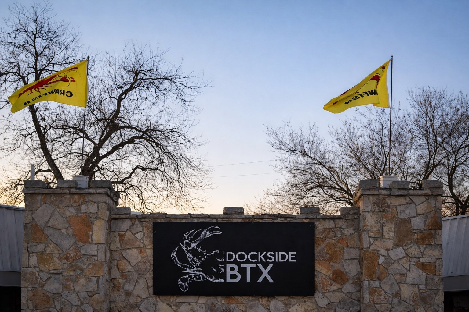 Dockside BTX sign on the restaurant exterior